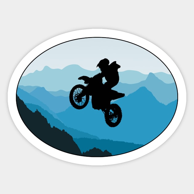 DIRT BIKE STICKERS, SHIRTS, PHONE CASES - MOUNTAIN DIRT BIKER Sticker by KathyNoNoise